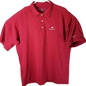 NIKE GOLF Shirt Mens Large Polo Embroidered DORAL Miami Red Textured Logo